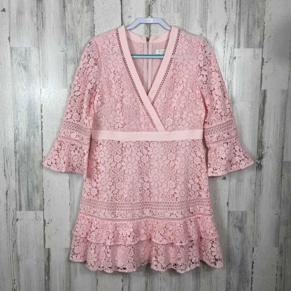 Ted Baker London Nello Lace Fit n Flare midi dress pink 4 balletcore coquette